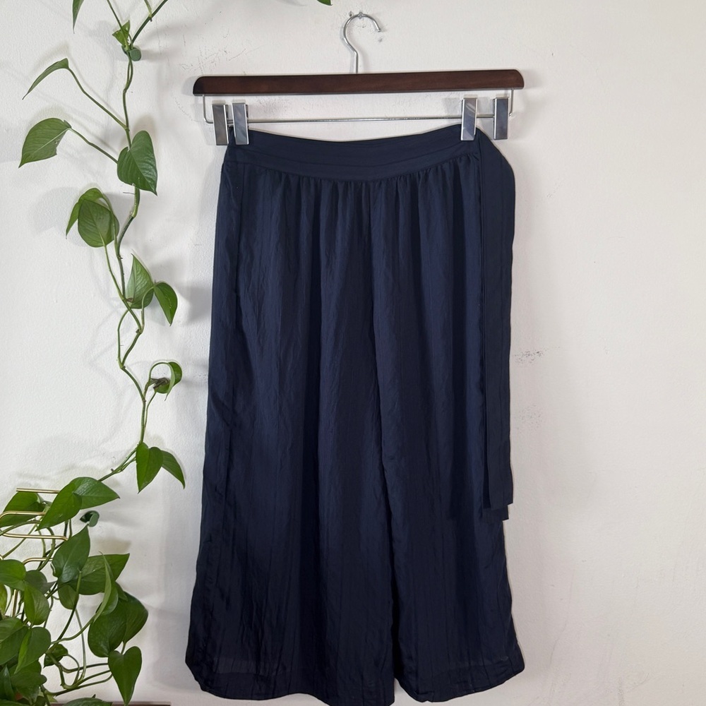 Vince Silky Wide Leg Side Tie Striped Pants